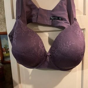 Purple lace back smoothing torrid bra